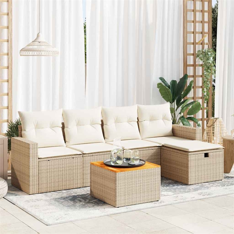 vidaXL 6 Piece Sofa Set in Beige