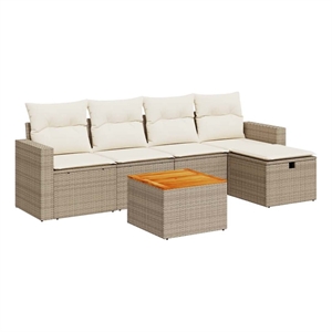 vidaXL 6 Piece Sofa Set in Beige