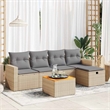 vidaXL 6 Piece Steel Small Sofa Set in Beige