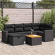 vidaXL 7 Piece Sofa Set w/ Removable Covers in Black