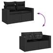vidaXL 7 Piece Sofa Set w/ Removable Covers in Black