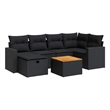 vidaXL 7 Piece Sofa Set w/ Removable Covers in Black