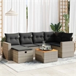 vidaXL 7 Piece Solid Acacia Wood Sofa Set in Gray