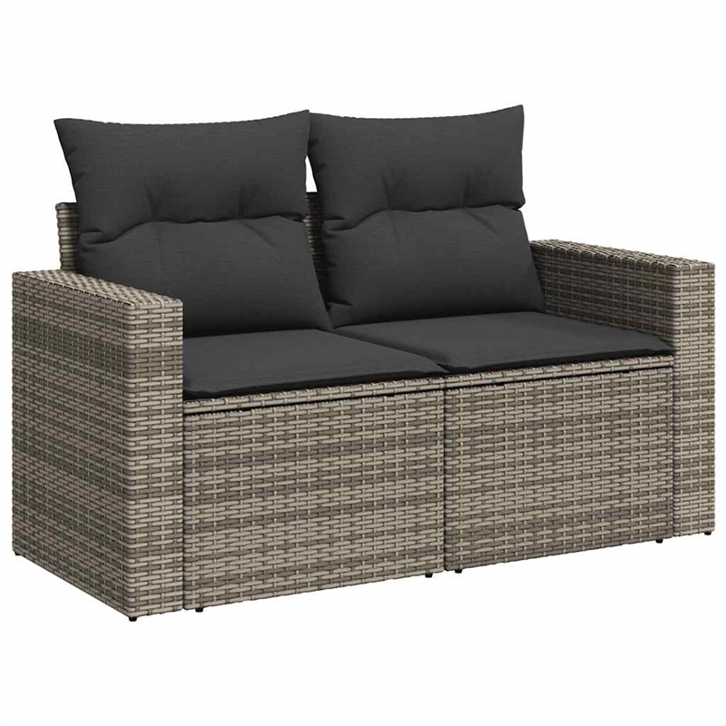 vidaXL 7 Piece Solid Acacia Wood Sofa Set in Gray