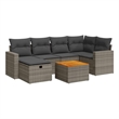 vidaXL 7 Piece Solid Acacia Wood Sofa Set in Gray