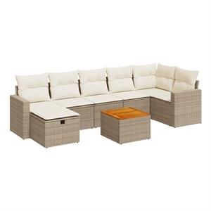 vidaXL 8 Piece Steel Sofa Set in Beige
