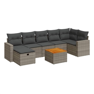 vidaXL 8 Piece Poly Rattan Sofa Set in Gray