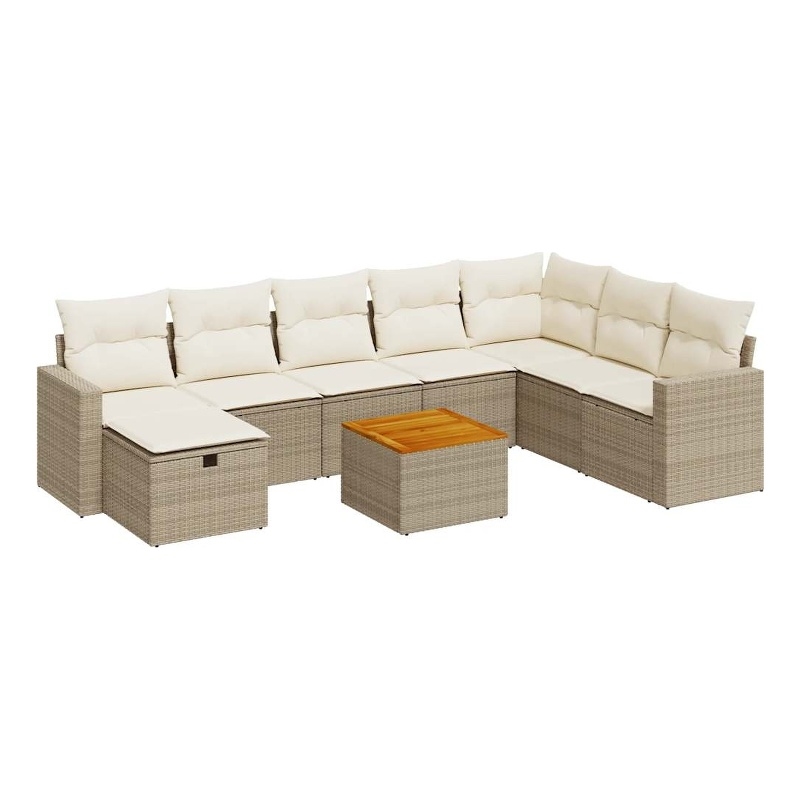 vidaXL 9 Piece Sofa Set in White/Cream/Beige