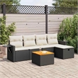 vidaXL 6 Piece Sofa Set in Black/White/Cream