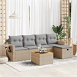 vidaXL 6 Piece Steel Sofa Set in Gray/Beige