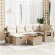 vidaXL 7 Piece Steel Sofa Set in White/Cream/Beige