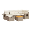 vidaXL 7 Piece Steel Sofa Set in White/Cream/Beige