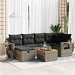 vidaXL 7 Piece Solid Acacia Wood Large Sofa Set in Gray