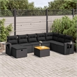 vidaXL 9 Piece Steel Large Sofa Set in Black