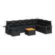 vidaXL 9 Piece Steel Large Sofa Set in Black