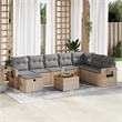 vidaXL 9 Piece Sofa Set in Gray/Beige
