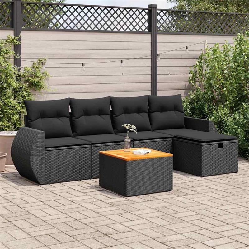 vidaXL Large Sofa Set in Black
