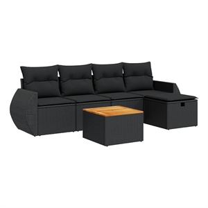 vidaXL Large Sofa Set in Black