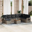 vidaXL 9 Piece Poly Rattan Sofa Set in Gray