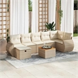 vidaXL 8 Piece Poly Rattan Sofa Set in Beige