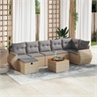 vidaXL 8 Piece Poly Rattan Sofa Set in Gray/Beige