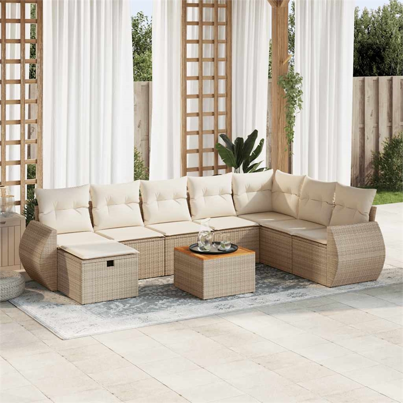 vidaXL 9 Piece Sofa Set in Beige
