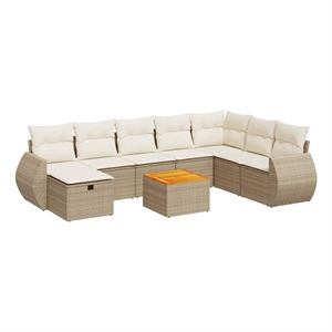 vidaXL 9 Piece Sofa Set in Beige