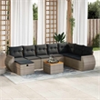vidaXL 9 Piece Sofa Set in Gray/Brown