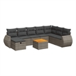 vidaXL 9 Piece Sofa Set in Gray/Brown