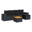 vidaXL 6 Piece Steel Sofa Set in Black