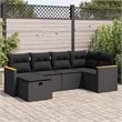vidaXL 6 Piece Steel Sofa Set in Black