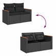 vidaXL 6 Piece Steel Sofa Set in Black