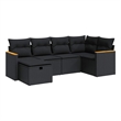 vidaXL 6 Piece Steel Sofa Set in Black
