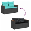 vidaXL 6 Piece Poly Rattan Sofa Set in Black/Blue