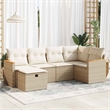vidaXL 6 Piece Solid Acacia Wood Sofa Set in Beige
