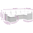 vidaXL 6 Piece Steel Large Sofa Set in Gray/Beige