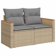 vidaXL 6 Piece Steel Large Sofa Set in Gray/Beige