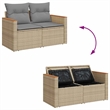 vidaXL 6 Piece Steel Large Sofa Set in Gray/Beige
