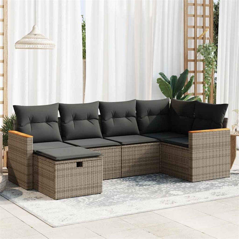 vidaXL Steel Medium Sofa Set in Gray