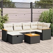 vidaXL 7 Piece Steel Sofa Set in Black/White/Cream