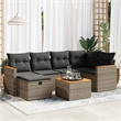 vidaXL 7 Piece Solid Acacia Wood Sofa Set in Gray