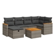 vidaXL 7 Piece Solid Acacia Wood Sofa Set in Gray