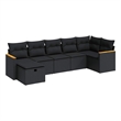 vidaXL 7 Piece Steel Sofa Set in Black