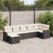 vidaXL 7 Piece Sofa Set in Black/White/Cream