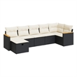 vidaXL 7 Piece Sofa Set in Black/White/Cream