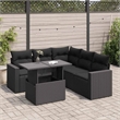vidaXL 6 Piece Poly Rattan Sofa Set in Black