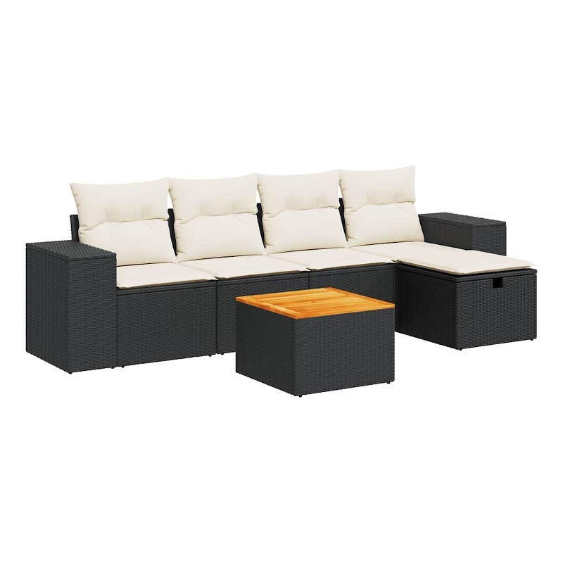 vidaXL Steel Large Sofa Set in Black