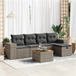 vidaXL 6 Piece Poly Rattan Large Sofa Set in Gray