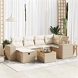 vidaXL 7 Piece Steel Large Sofa Set in Beige