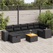 vidaXL 8 Piece Sofa Set in Black